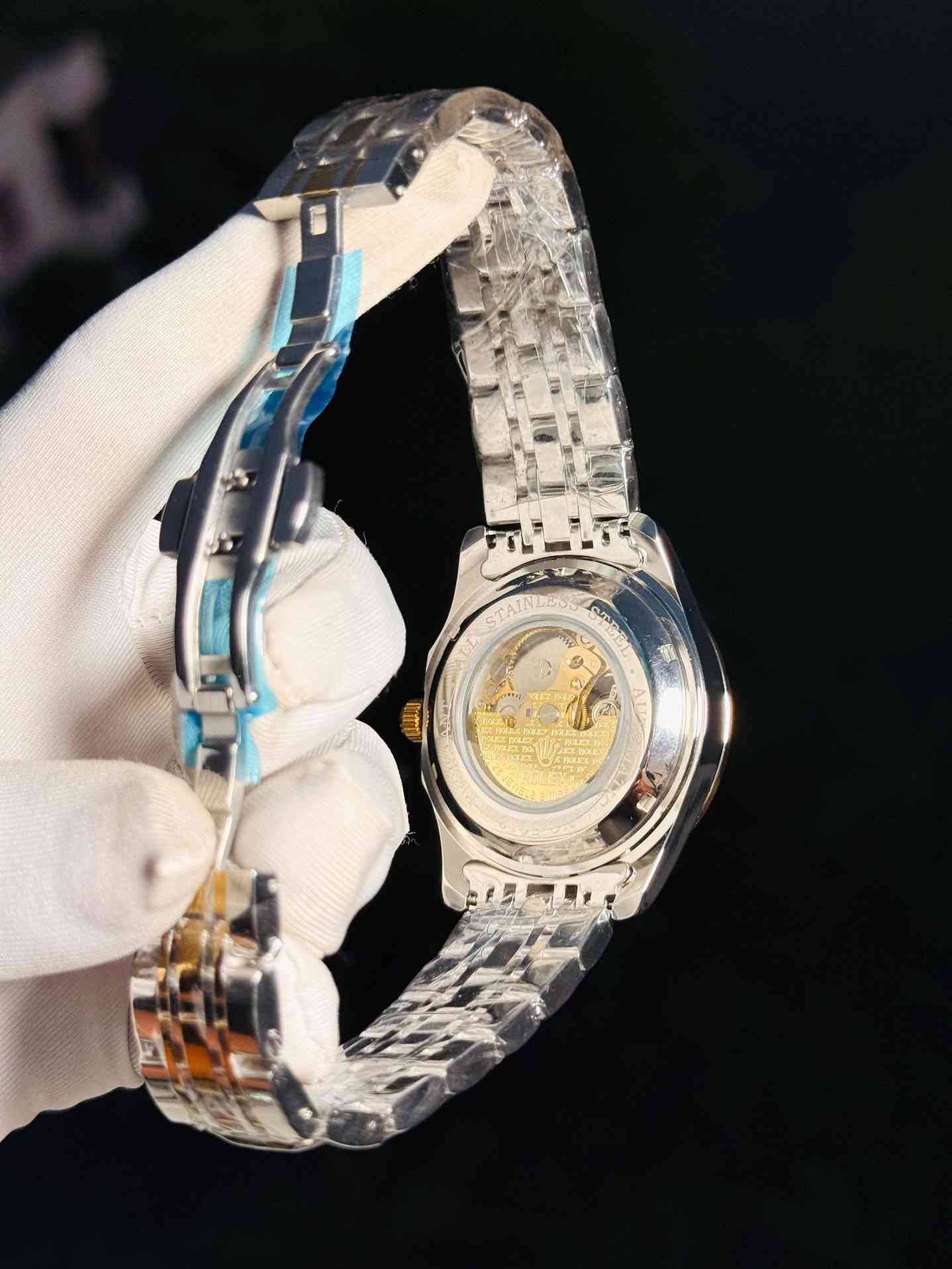 Rolex Luxury Men's Skeleton Automatic Watch Stainless Steel